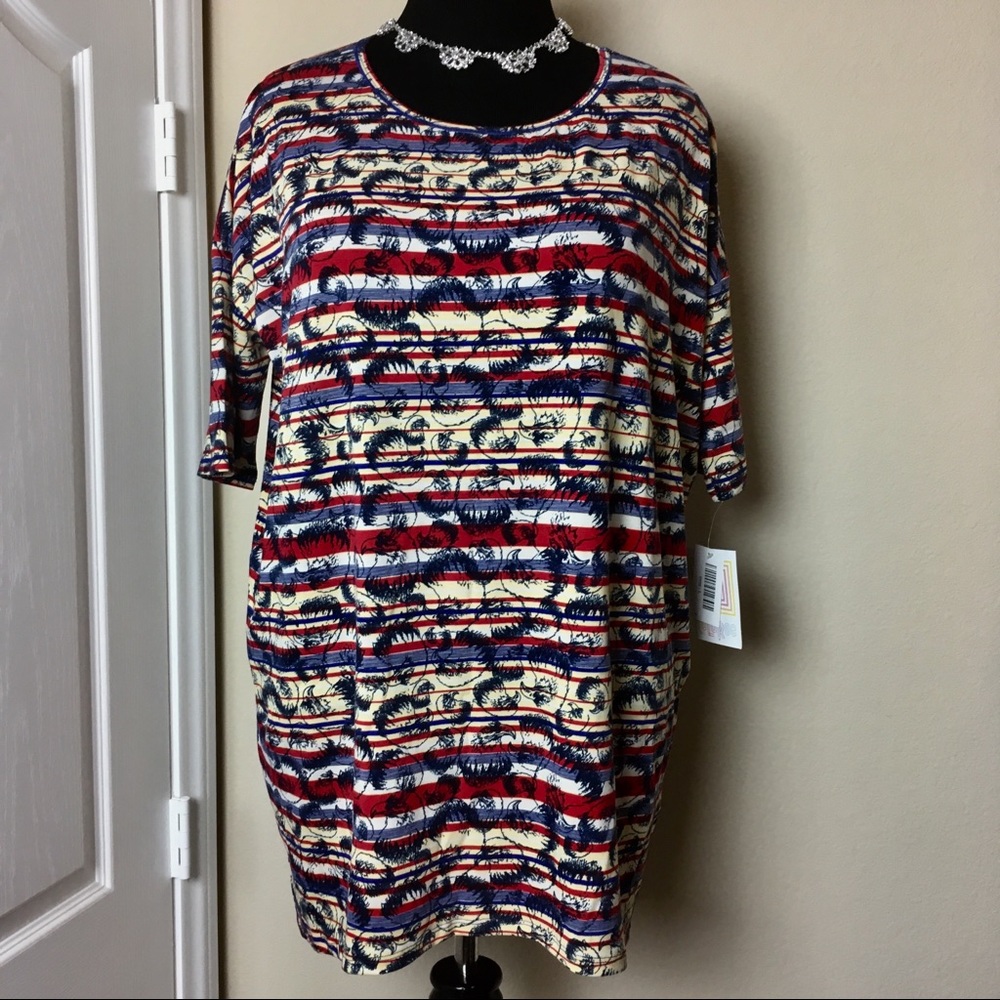 NWT LuLaRoe AMERICANA Irma Tunic Top